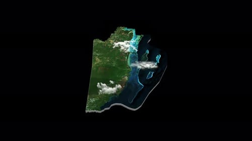 Belize 3D-Länderkartenanimation Transparent Alpha