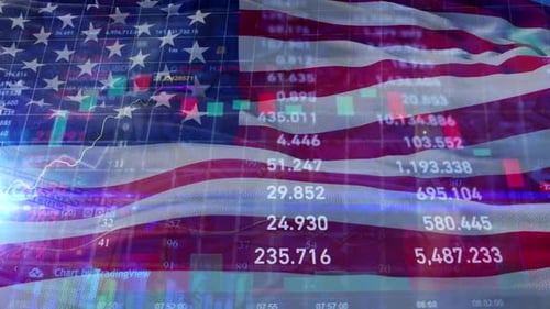Usa Flag Customs Tariff On Stock Market