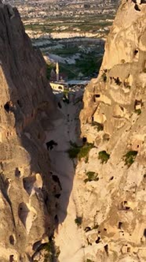 Superbe vue aérienne d'Uchisar 4 K, Turquie, Cappadoce