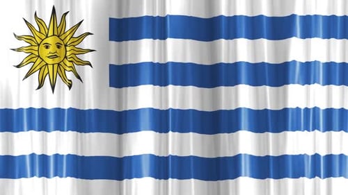 Realistic Waving Uruguay Flag Animation