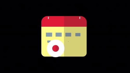Flat Calendar with Package Delivery Icon Animation