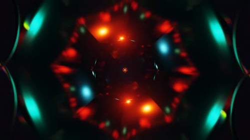 Dynamic Glowing Neon Geometric Tunnel Animated Background