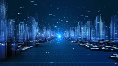 Digital Technology City 5G Network Signal Transmission Global Markets Fintech Innovation