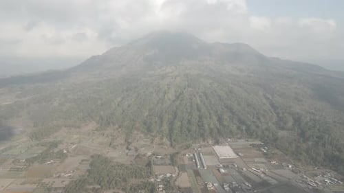Aerial video over Batur mountain, Indonesia
