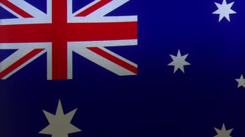 Realistic Waving Australian Flag Loop