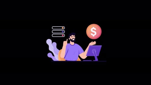 Business Finance Management with Animated Professional on Computer