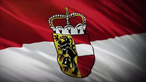 Waving Flag with Crowned Crest Animation Loop