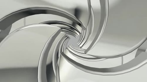 Background with a Tunnel of Silver Figures, 3D Render, Exclusive, Reflection, Shapes