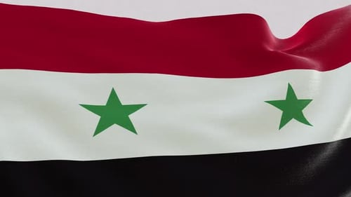 Realistic Waving Syrian Flag Background