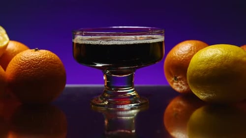 Glass with an alcoholic drink