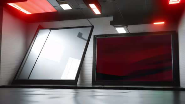 Set de estudio de noticias inmersivo: TV virtual 3D en la pared ...