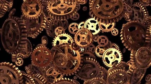 Golden Gears Rotating Mechanism Background