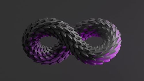 animation 3D en boucle du symbole de l'infini avec une texture de peau de serpent noir