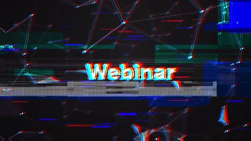 Webinar Title Reveal with Abstract Network and Glitch Effect