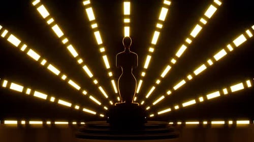 Gold Statue Award Stage Background