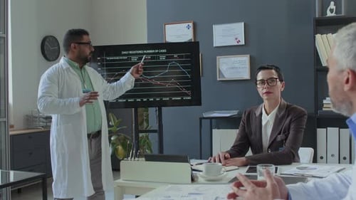 Doctor Giving Presentation to Team at Office Meeting