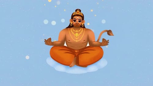 Lord Hanuman méditant - Mythologie des dieux indiens - Spirituel et religieux