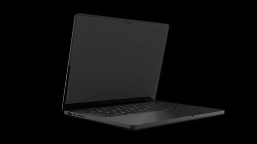 Modern 3D Laptop Screen Opening Animation