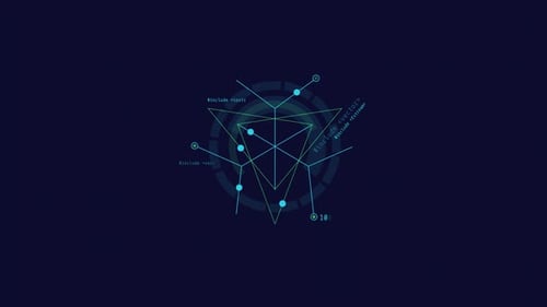 Looped Animation of a Combination of Triangles and Lines HUD Element