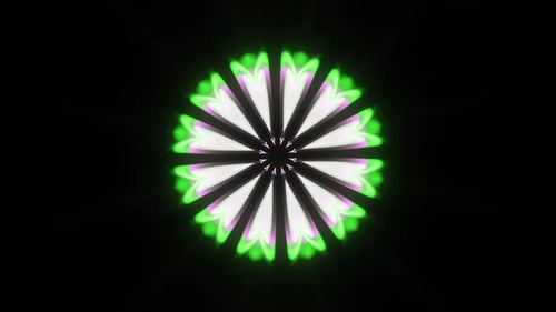 Green Mandala Colorful Abstract Kaleidoscope Vfx Vj Loop Background 3d Render. Trippy Psychedelic