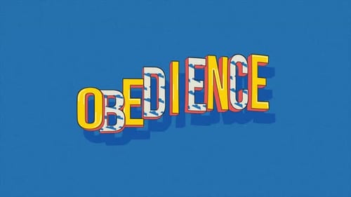 Animated Obedience Text with Cloud Texture and Pop Art Style
