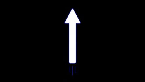 Modern Upward Moving Arrow With Rocket Trail Animation