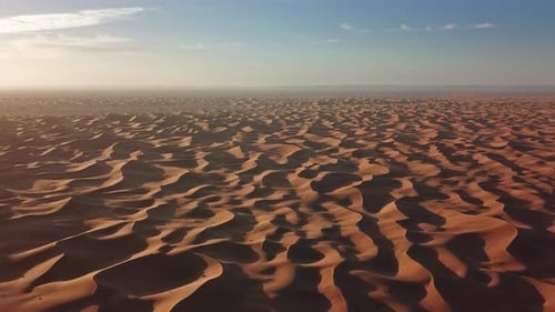 Aerial View on Sand Dunes in Desert