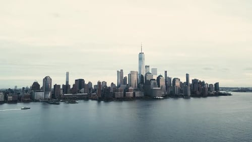 NYC Skyline Manhattan View From New Jersey NYC Skyscraper Drone Aerial View of New York City Big