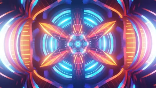 Une boucle VJ rythmée mettant en valeur des néons disco clignotants dans un décor éclatant