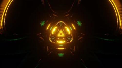 Luzes de néon vibrantes piscam em um padrão rítmico de discoteca em um loop contínuo de VJ