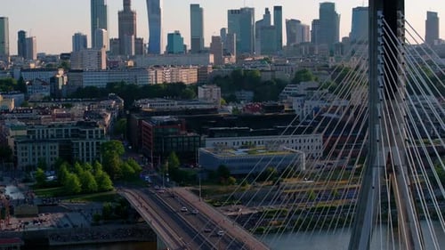 Establishing Aerial Panoramic View of Warsaw City Centre