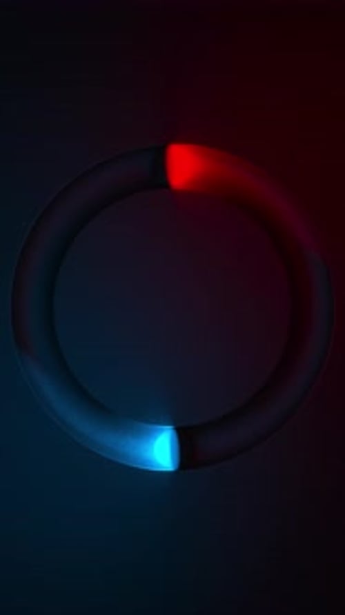Glowing Ball Rolling in Circular Gutter Animation Minimal Cycled Motion with Illuminated Sphere