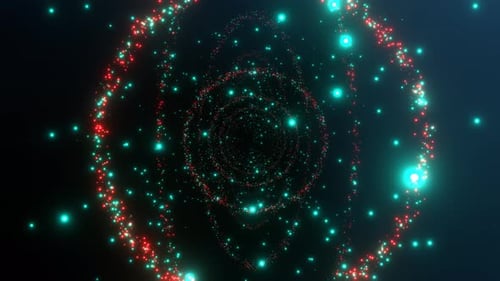 Red And Turquoise Magical Shining Magical Corridor Background Vj Loop I 4K