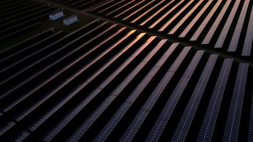 Sunset Glow on Solar Panels