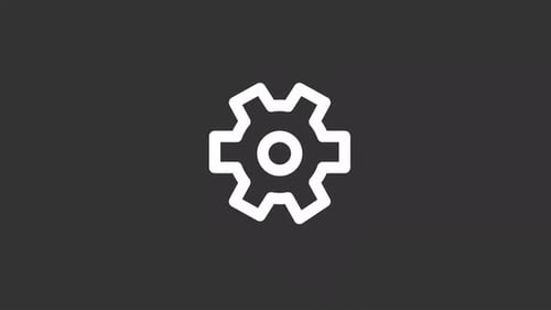 Animated Gear White Line Icon