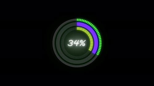 Colorful circle loading bar animation . 4k video black background .