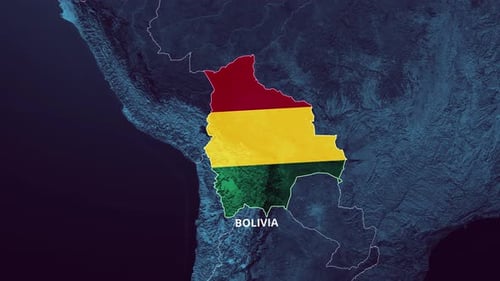 Animated Map of Bolivia with Flag Reveal