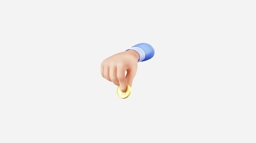3d Render Hand Give Coin Digital Business Concept