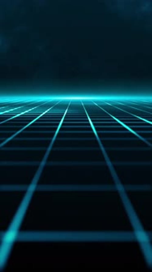 Vertical Video - Stylish Cyberpunk Wireframe Grid Background Animation Video
