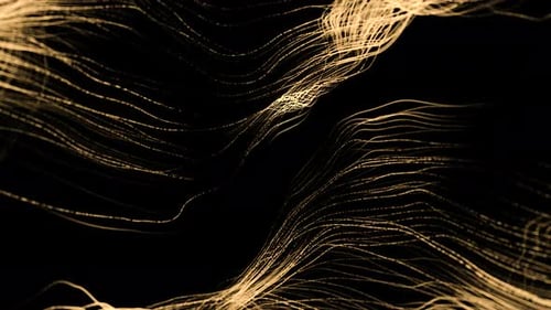 Dynamic Flowing Golden Particle Lines Background