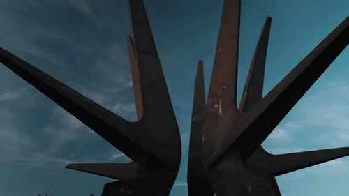 Brutalism Monument ar Dusk 3