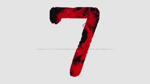Printed Red & Black Grunge Typography Number 7
