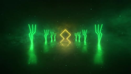 Neon Lights Tunnel Party Background 03