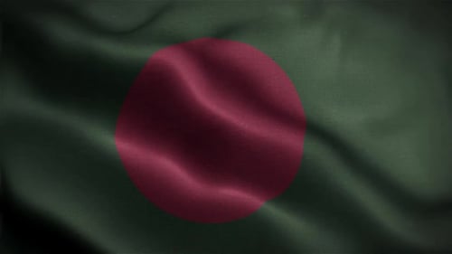 Realistic Waving Flag of Bangladesh Seamless Loop
