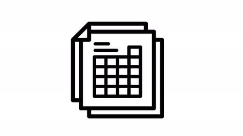 Minimalist Line Art Corporate Document Icon Animation