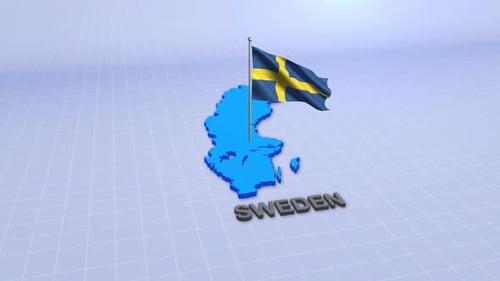 Sweden Map With Flag