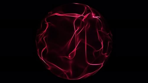 Abstract Red Fluid Energy Sphere Animation