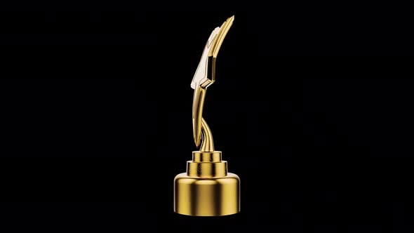 Rotating Golden Star Award Trophy Animation, Elements Motion Graphics ...