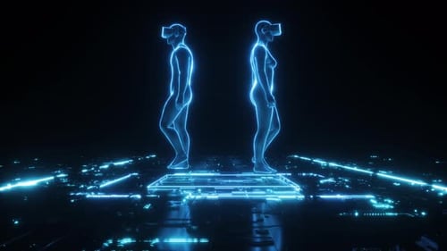 Hud Neon Gloving Characters Digital Background