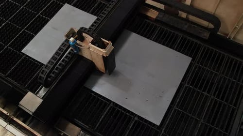 The factory 3D concept is a robotic assembly line that operates automatically and produces high-tech